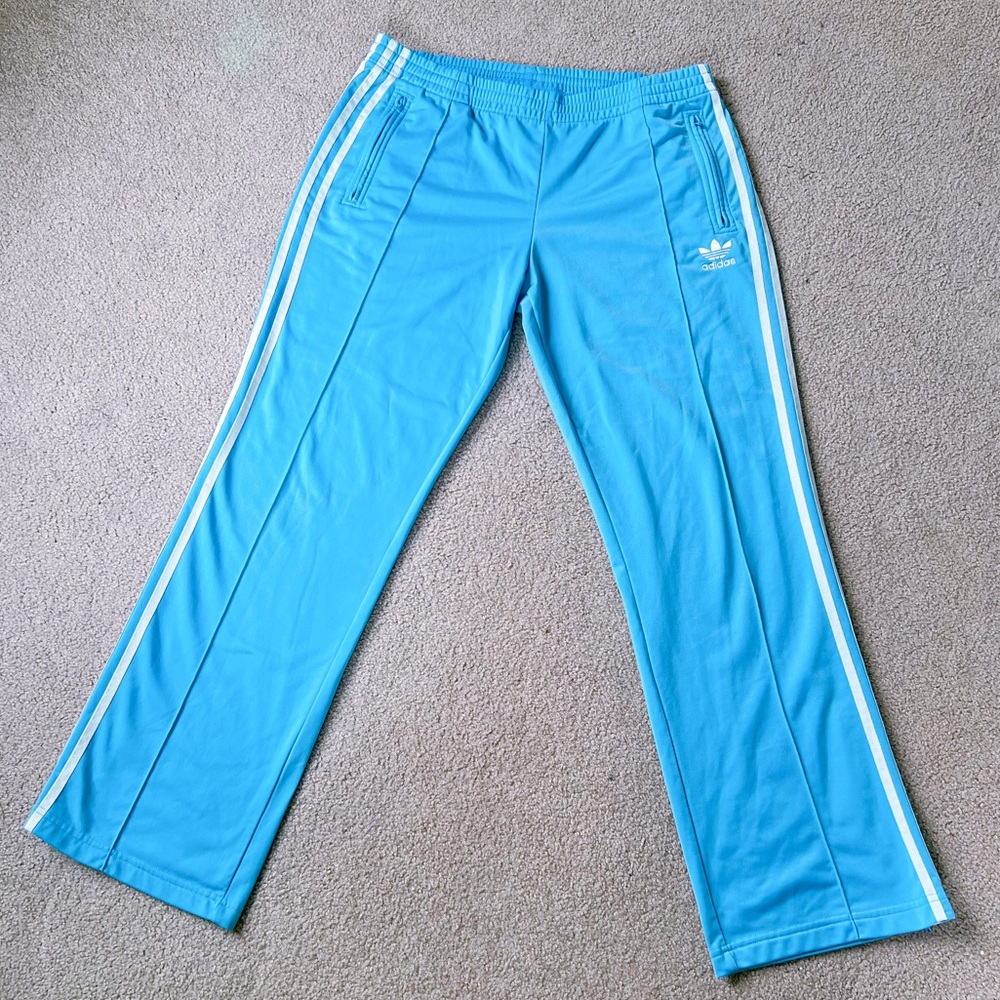 Adidas Superstar Firebird Track Pants in Light Aqua/White